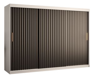 Šatníková skriňa 250 cm Riana Wa 1 250 (biela + čierna)