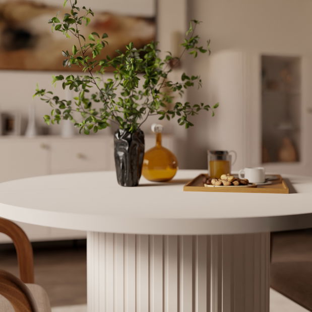 Rozkladací jedálenský stôl Ovalina (béžová)