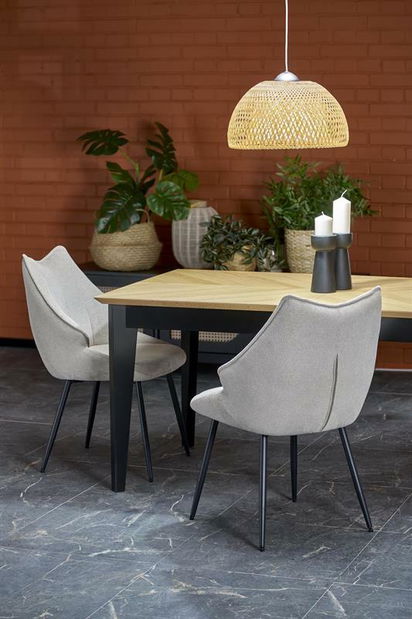 Jedálenský stôl Emilo 120 (biely mramor + čierna) (pre 4 osoby)