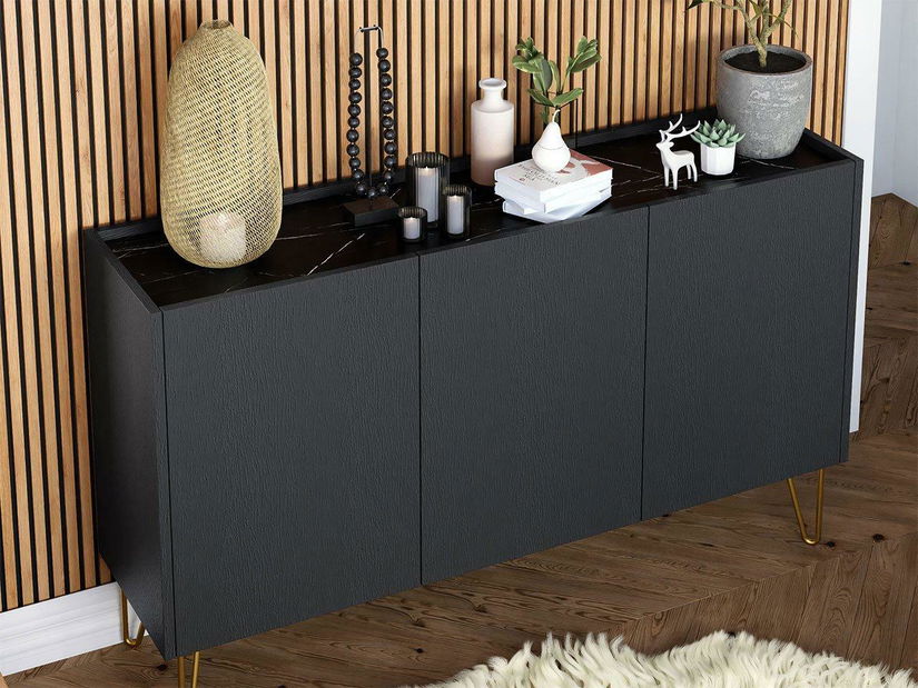 Komoda Animere AK144 (crni grafit + crni mramor kraljevski) *rasprodaja 