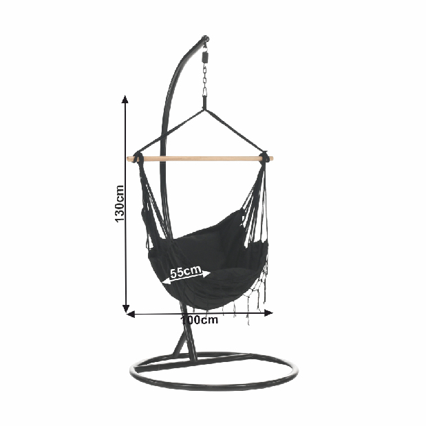 Závesné hojdacie kreslo Orilana (tmavosivá) *výpredaj