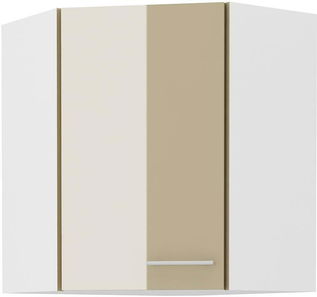 Dulap superior de bucătărie, de colț Lavera 60x60 GN-72 1F (45°) (Cadru: alb + front: cappucino lucios)