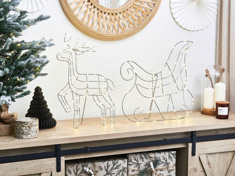 Vanjska dekoracija saonice i sobovi Spica (srebrna) (s rasvjetom)