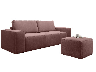 Sofa Shala 24 (svijetlo ružičasta) (s tabureom)