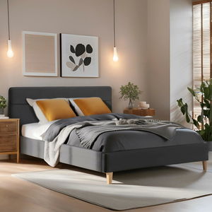 Manželská posteľ 160 cm Nodrizas (sivá) (s roštom)