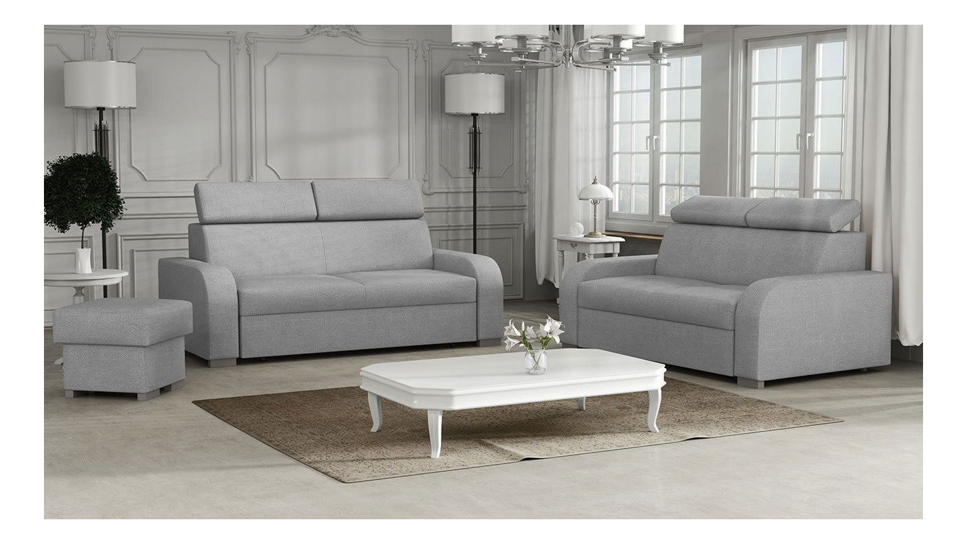 Colțar Losar 3 + 2 + Taburete Lyseri (gri alb)