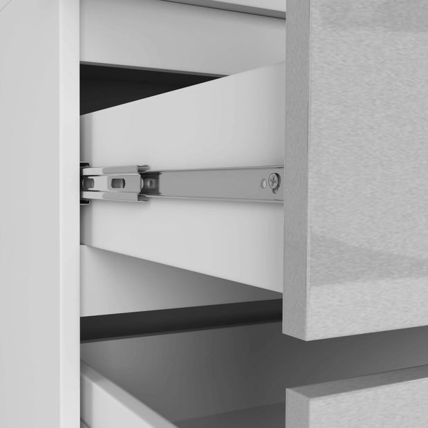 Ormar za garderobu Submarino (bijela + metalik sjaj) (s produžetkom)