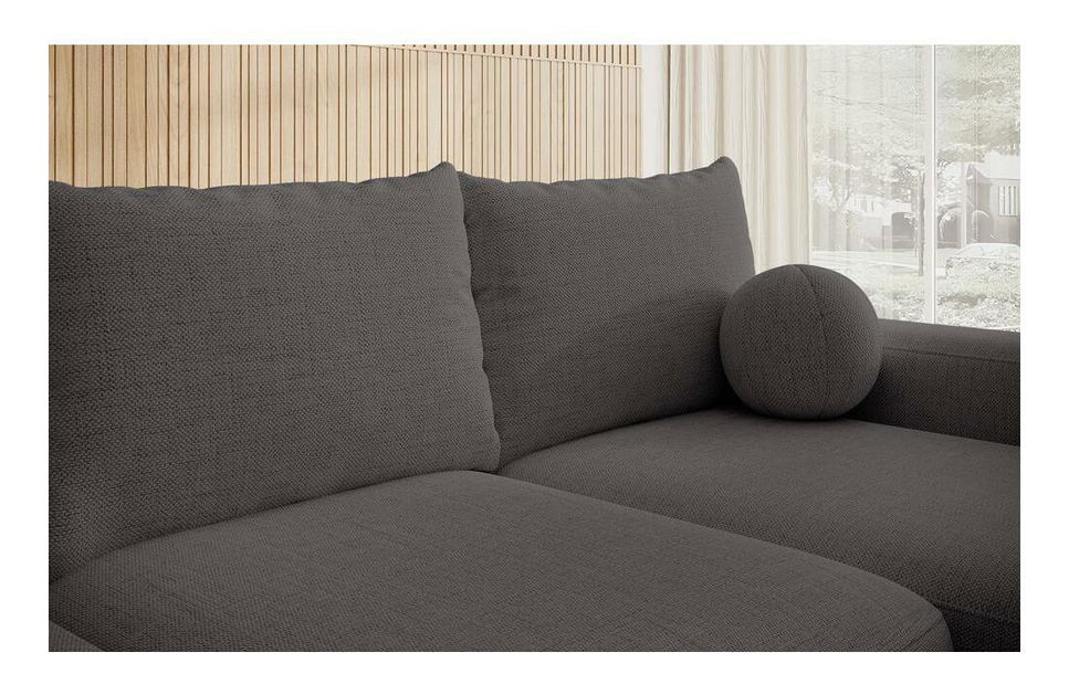 Rohová sedacia súprava Carlito (P) (tmavosivá + čierna)