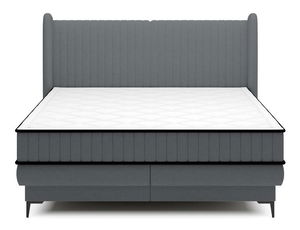 Manželská kontinentálna posteľ 160 cm Dalmo 160 (s roštom) (s úl. priestorom) (sivočierna svetlejšia + čierna)