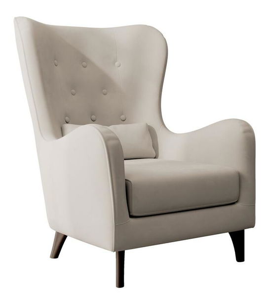 Fotelja s tabureom Calimero II (svijetlobež + wenge)