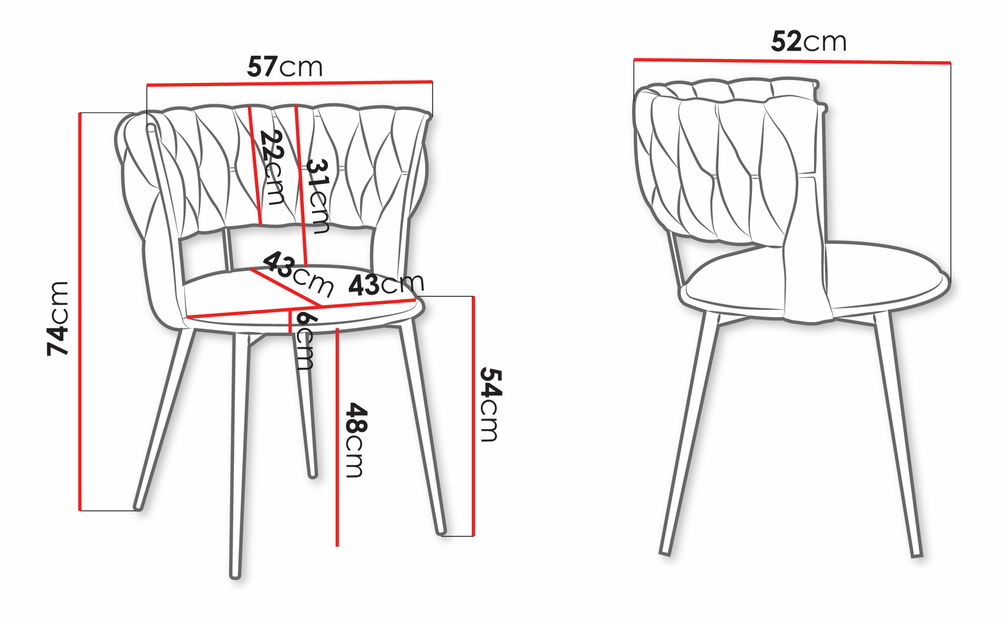 Set blagovaonskih stolica (2 kom.) Archie DC 1141 (crna + zlatna) 