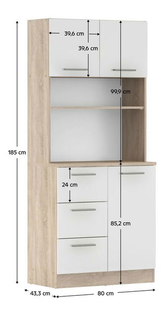 Kuchynský kút Lester NEW (dub sonoma + biela)