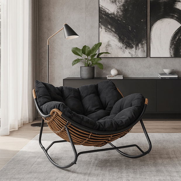 Hojdacie kreslo Eltony (čierna) 