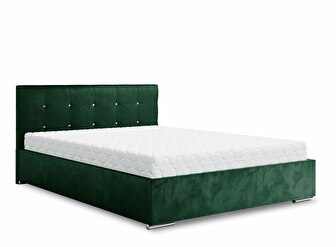 Bračni krevet 160 cm Lonnie (tamnozelena) (s podnicom i prostorom za odlaganje)