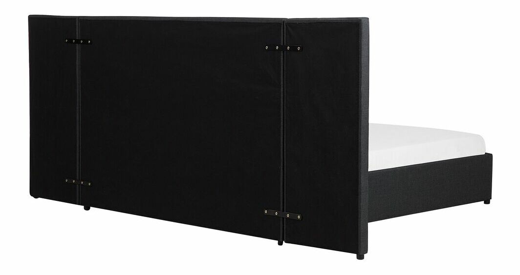 Pat matrimonial 160 cm MALI (cu spațiu de depozitare) (cu somieră) (gri)