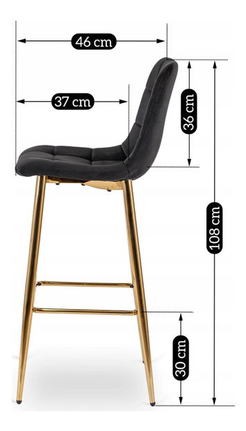 Blagovaonska stolica Abisales (crna) 
