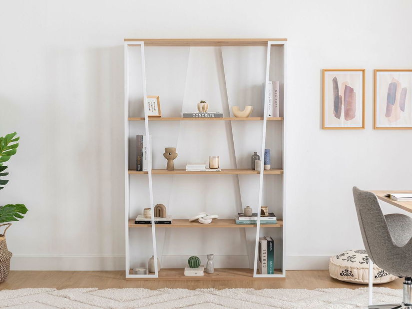 Regál Nidupe 1 (zafír tölgy + antracit + fehér)