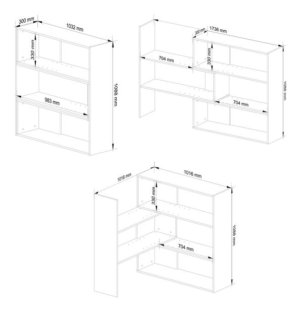 Raft Tivona II (stejar sonoma)
