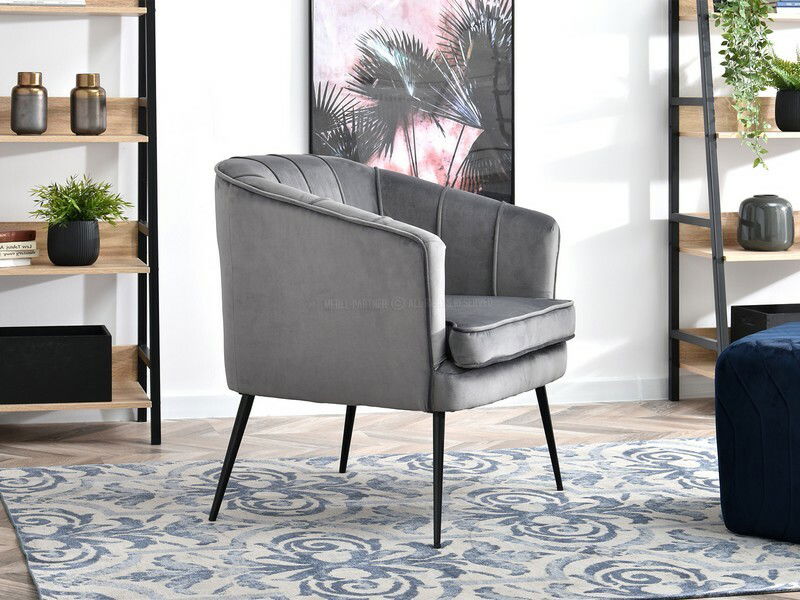 Kreslo Etimee F (sivá + zlato)