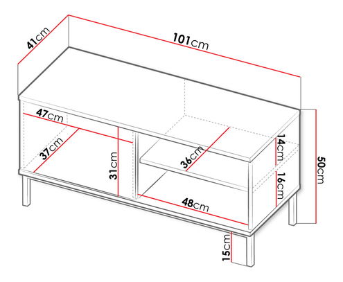 TV skrinka/stolík 1D MR04 Mauricius (Čierna)