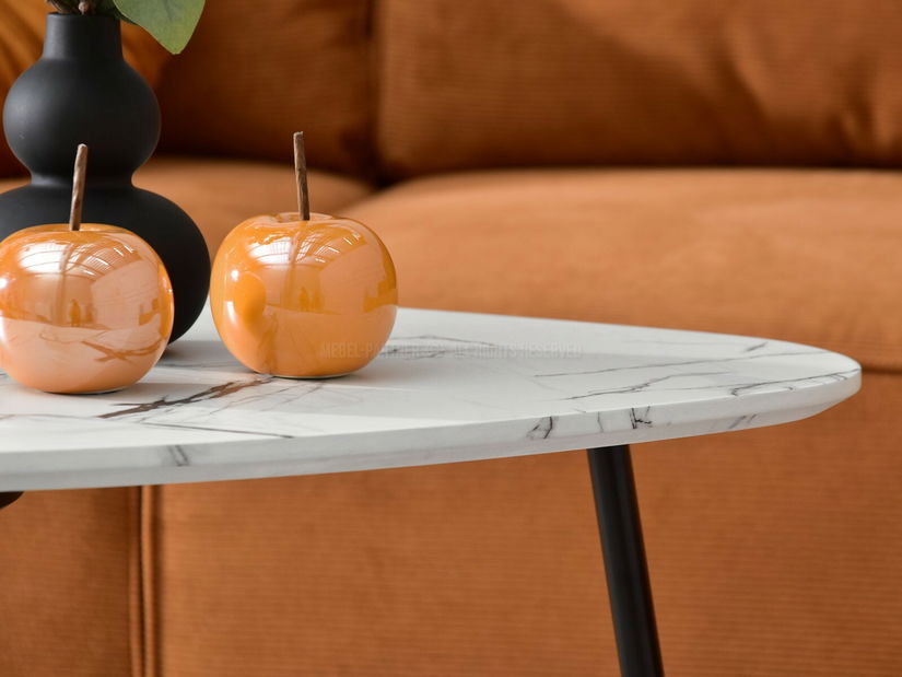 Darab konferencia asztal 2 szett Rossi Zest Xl (fehér márvány + fekete)