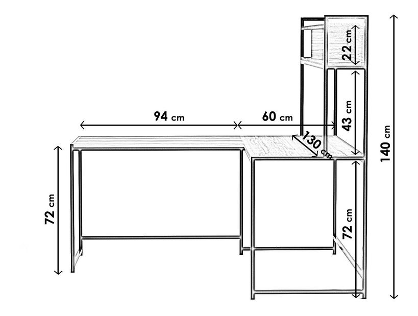 PC asztal Lucy (dió) *bazár
