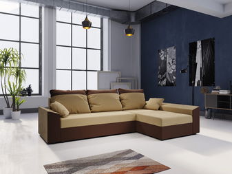 Kutna garnitura Paragon L (tamnosmeđa + latte) (D)