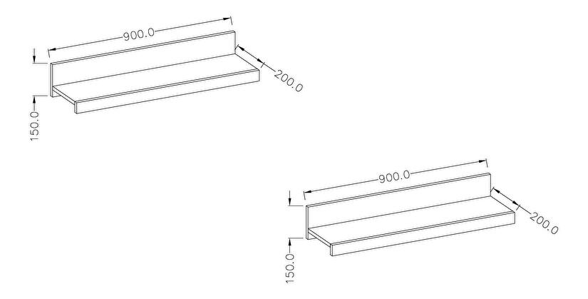 Polcok (2 db.) Indiko Typ 01 (schiefer)