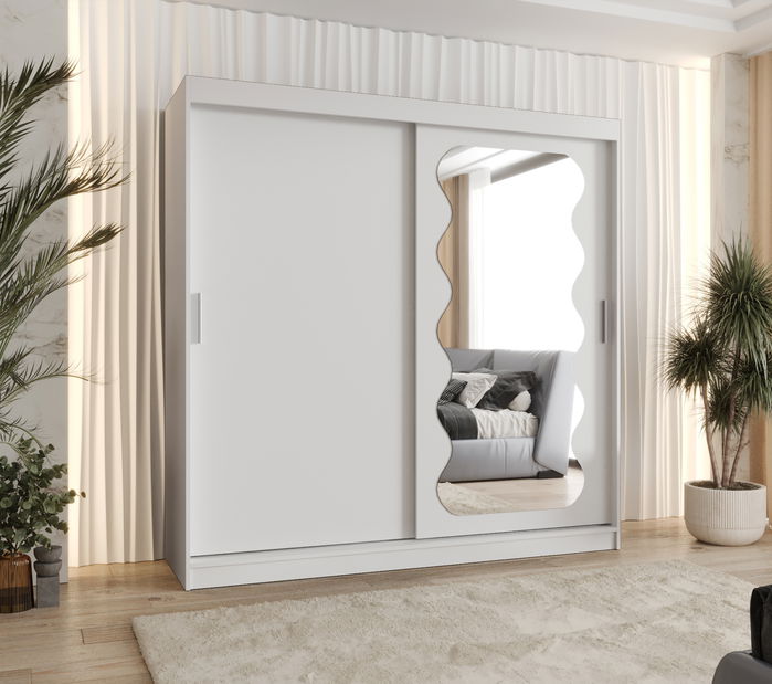 Šatníková skriňa 200 cm Spock (biela)