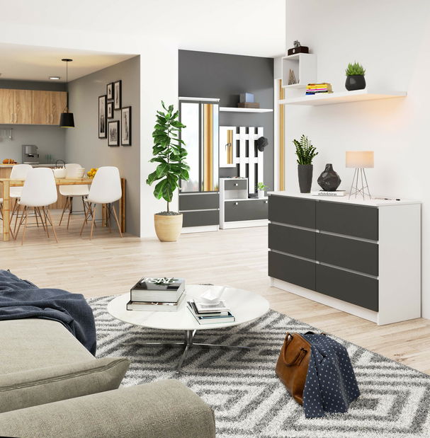 Komoda Kapil (bijela + siva)