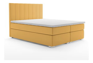 Pat matrimonial Boxspring 160 cm Pugno (galben) (cu sp. depozitare)
