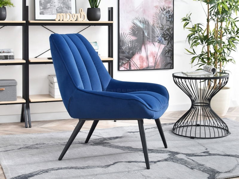 Fotelja Zolta (mornarsko plava + crna)