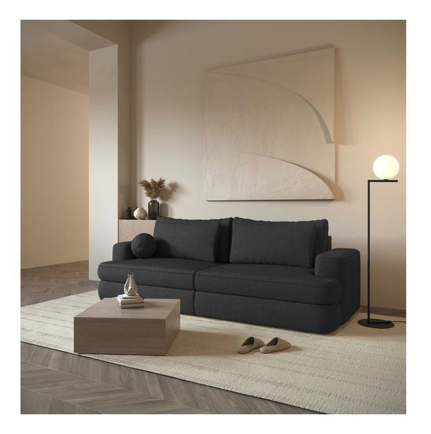 Háromszemélyes kanapé Mello (sötétszürke + fekete)