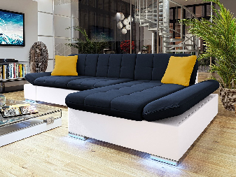 Sarokkanapé Jude LED (J) (öko-bőr Soft 017 + Uttario Velvet 2967 + Uttario Velvet 2959)