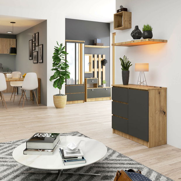 Komód Komeito (artisan tölgy + grafit)