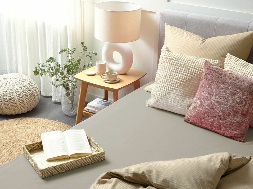 Plahta za krevet 90 x 200 cm Januba (sivo-bež)