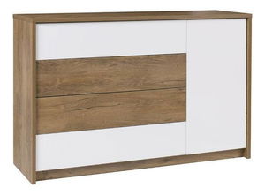 Comodă Lataressa 1 (Stejar burgund + alb lucios)