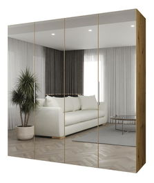 Ormar za garderobu 200 cm Mirabella 3 (hrast artisan + kašmir)