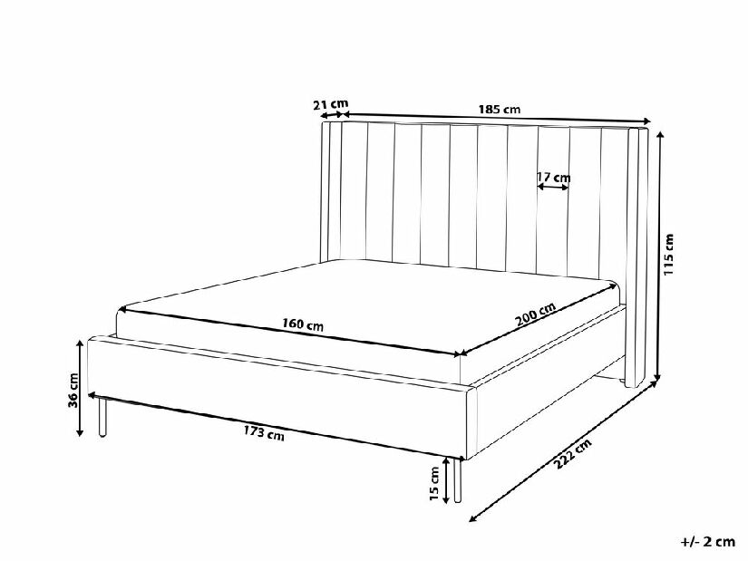 Franciaágy 160 cm Vue (szürkésbézs) (ágyráccsal)