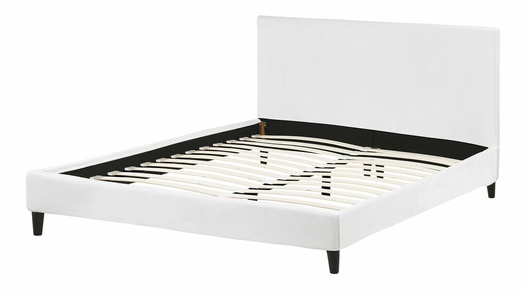 Pat matrimonial 160 cm FUTTI (cu somieră) (alb)