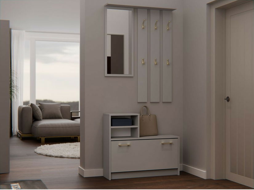 Set mobilier hol Vayan 1 (maro deschis) (cu oglindă)