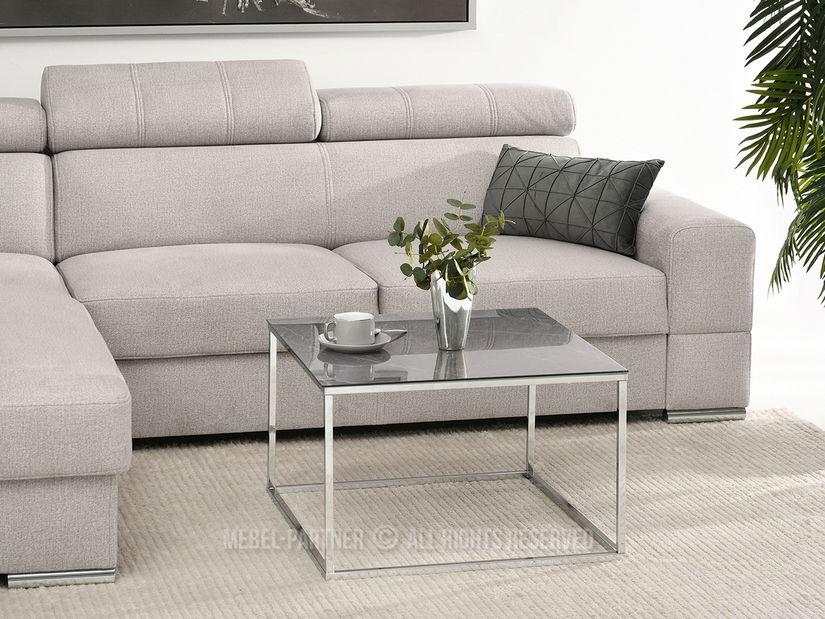 Konferenčný stolík Bella M (sivý mramor + chrómová)