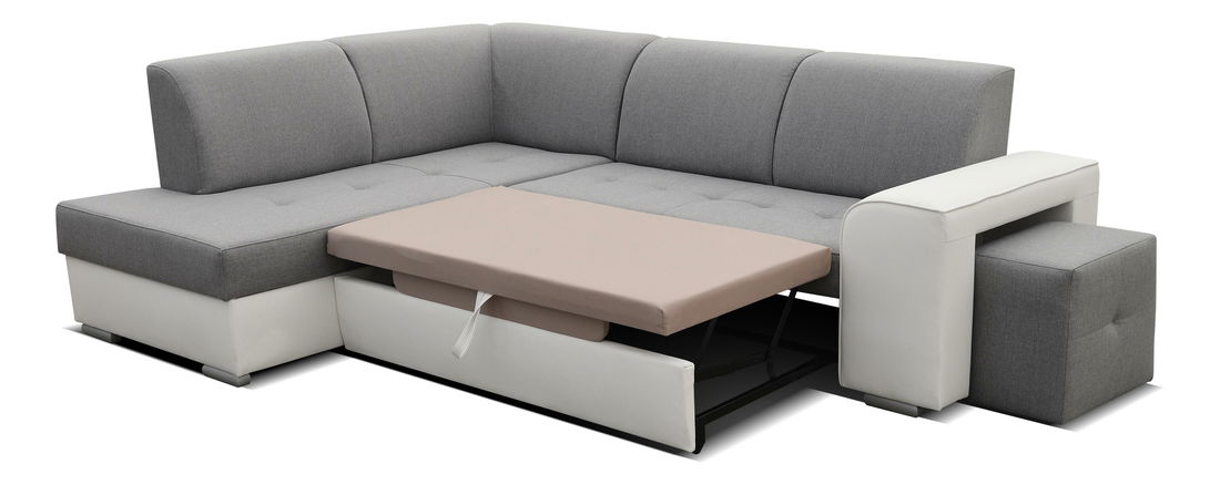 Rohová sedačka Kalmia (sivá + biela) (L)