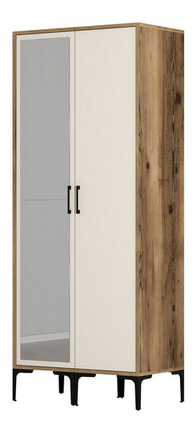 Šatníková skriňa Kiara RS (orech + krémová)