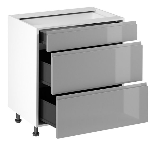 Podni ormarić D80S3 Aurellia (bijela + siva) 1