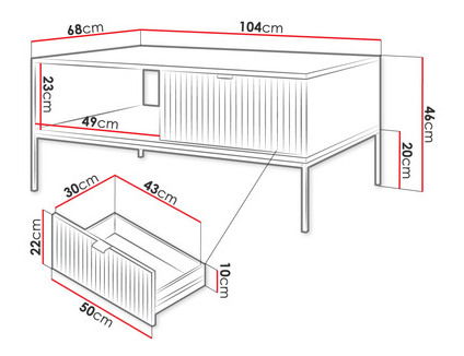 Konferenčný stolík ML104 Milan (Biela)