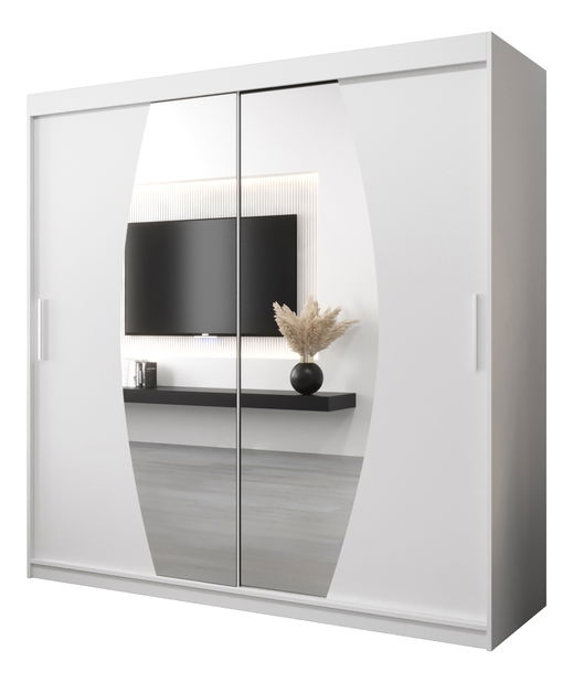 Ruhásszekrény 200 cm Eclipse (matt fehér + matt fehér)