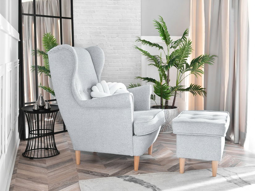 Kreslo ušiak Margis (sivá)