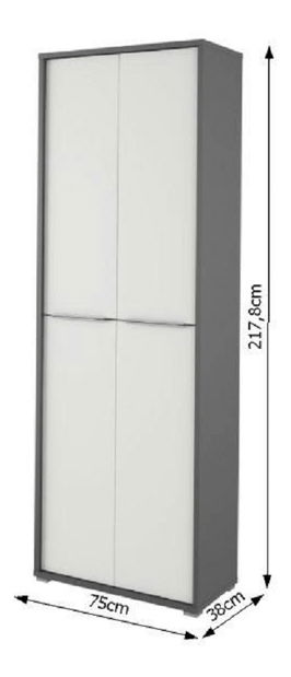 Polcosszekrény Hamila NEW TYP 05 (grafit + fehér)