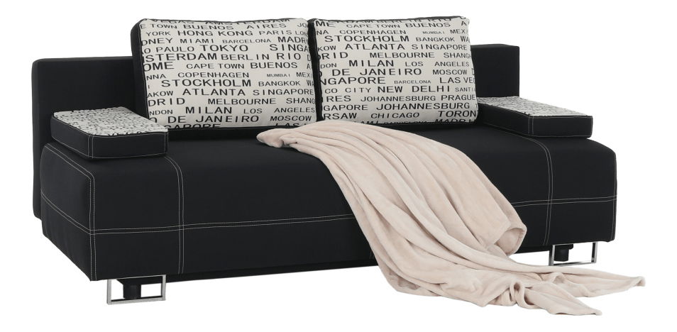 Háromszemélyes kanapé Elize fekete 